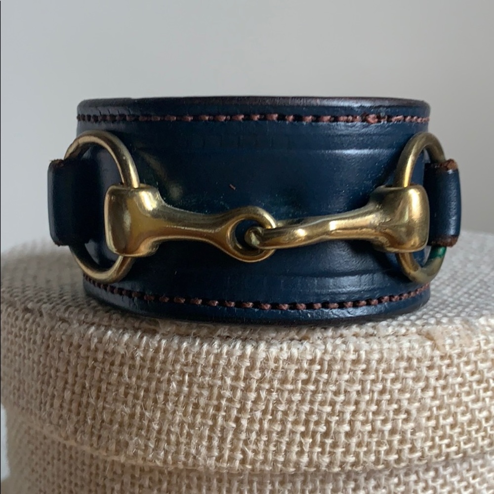 Leather Horsebit Cuff Bracelet